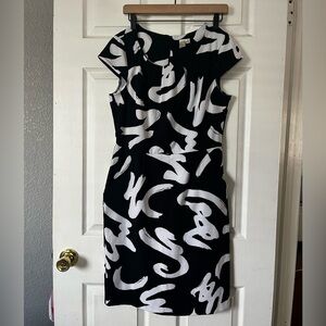 Emma & Michele Black and White Midi Dress